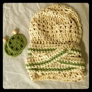 Crochet style dreadlock wrap & matching earrings